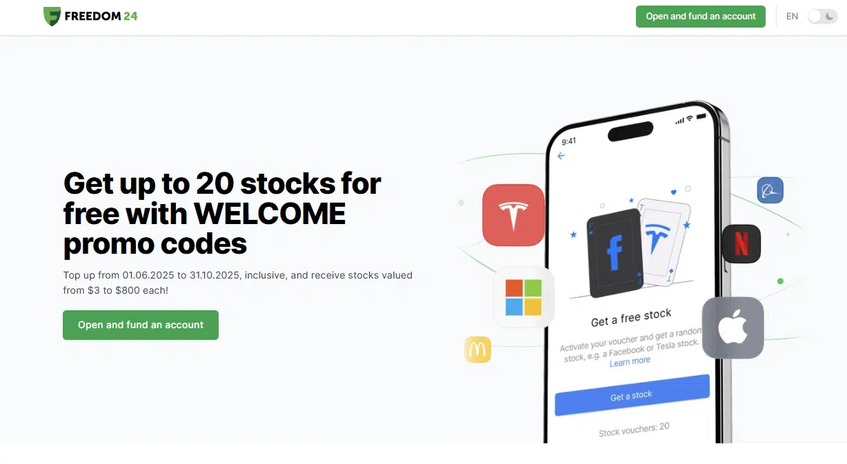 Freedom24 gift stocks