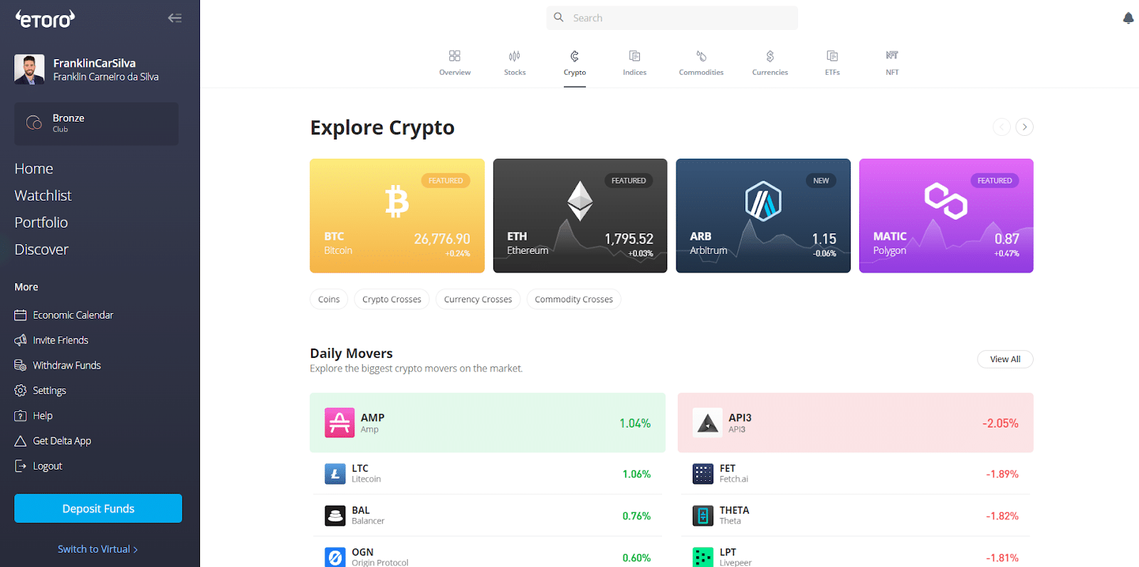 eToro Dashboard