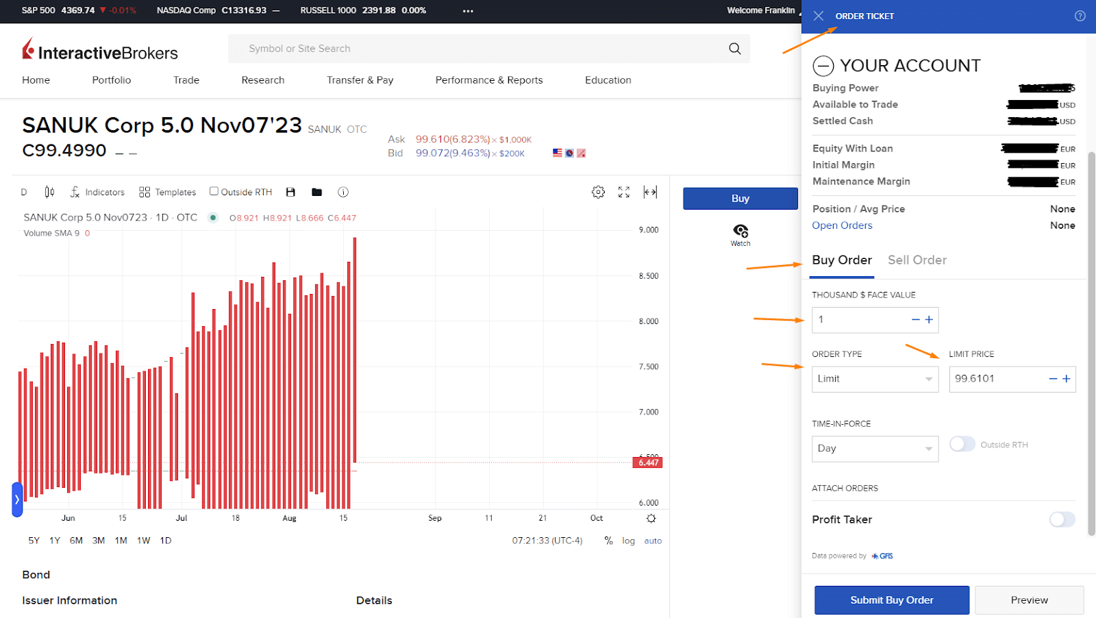 ibkr order ticker