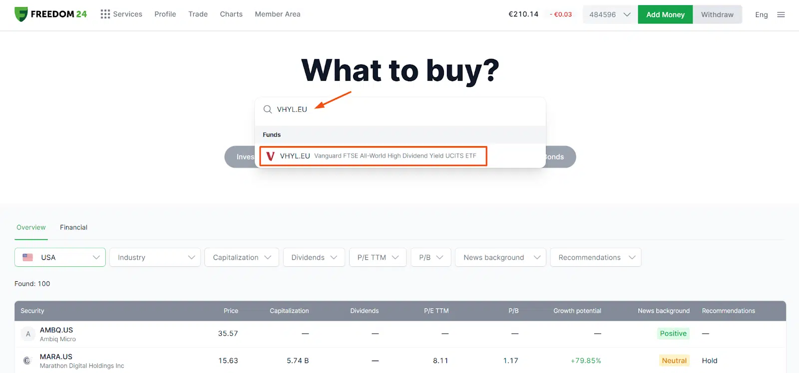 Freedom24 investment platform