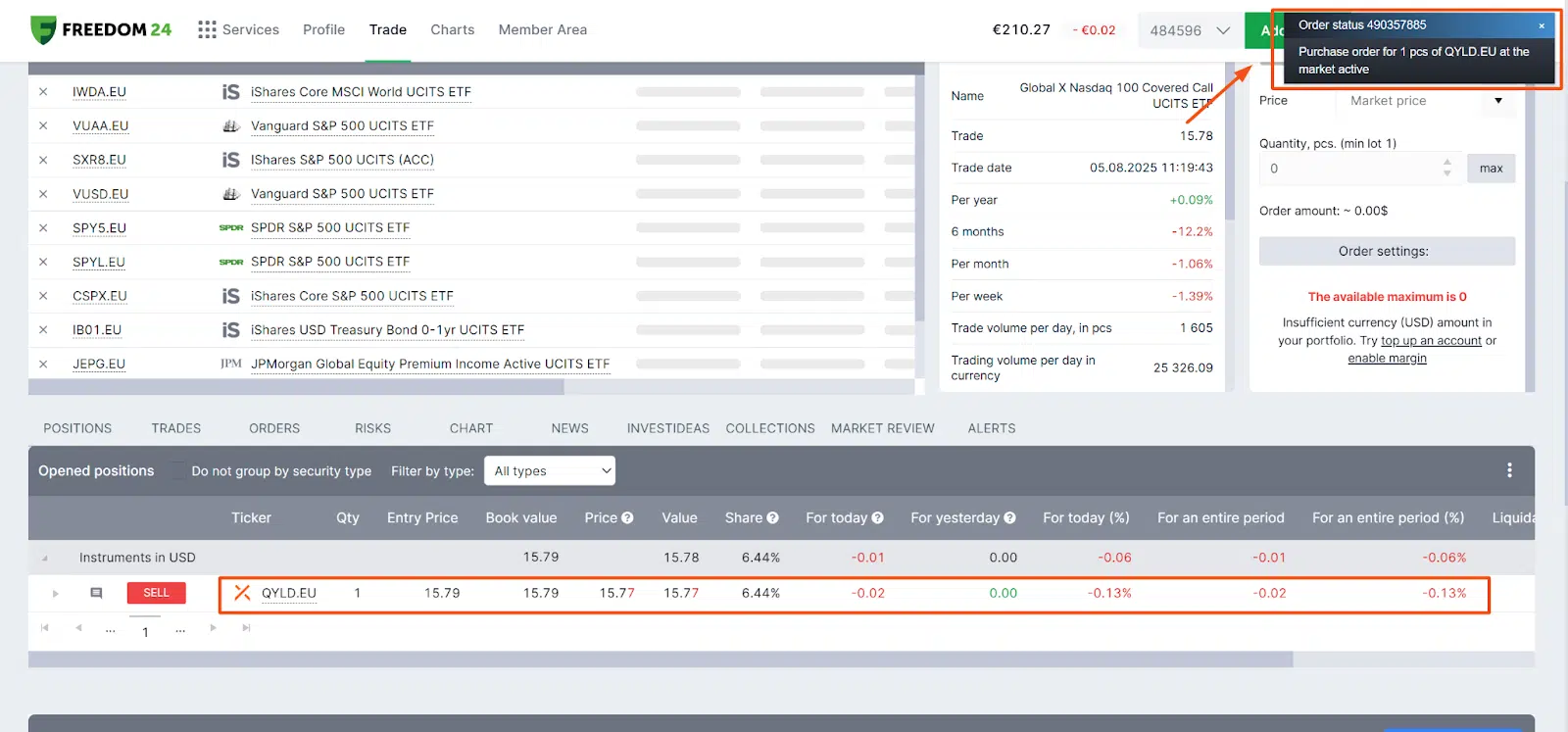 Freedom24 investment platform