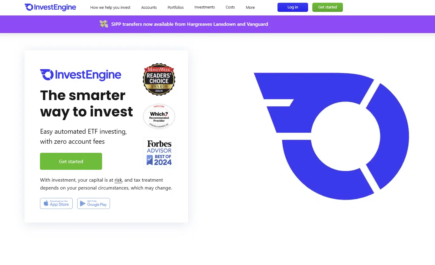 InvestEngine homepage, as of November 2025